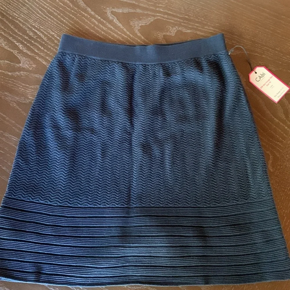 NWT Cabi Bon Voyage navy blue skirt midi length classic casual skirt Medium